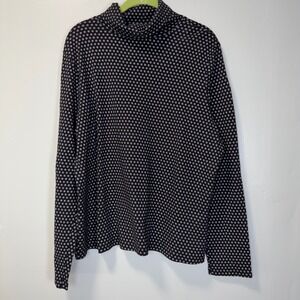 White Stag Womens Black Snowflake‎ Print Turtleneck Long Sleeve Top XL